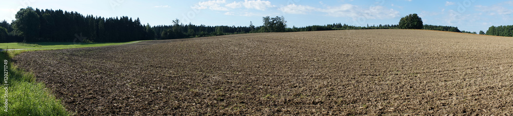 Plowed land on the field Plowed land on the field