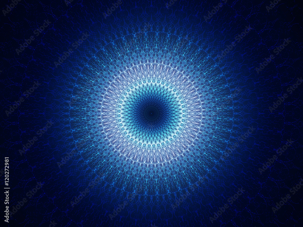 Fototapeta premium Blue glowing new space technology