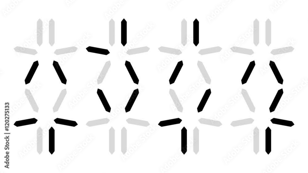 Predator countdown, digital clock with alien numbers - 4k 30fps loop - black on white background Predator countdown, digital clock with alien numbers - 4k 30fps loop - black on white background