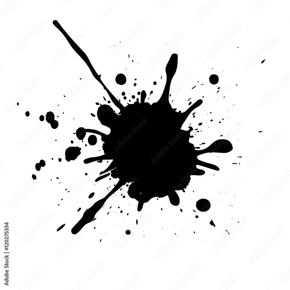 Vector splatter black color background. illustration vector desi Stock
