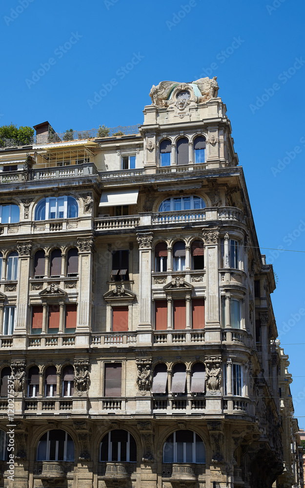 Fototapeta premium Italian facade in Genova, Italy.