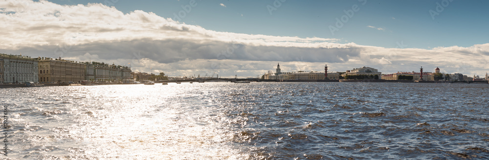 Panorama of Vasilyevsky island. Saint Petersburg