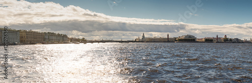 Fototapeta Naklejka Na Ścianę i Meble -  Panorama of Vasilyevsky island. Saint Petersburg