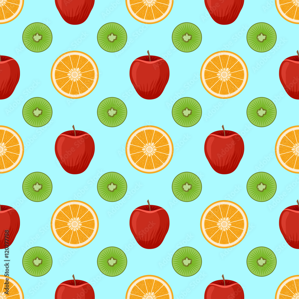 Fruits flat vector seamless pattern Fruits flat vector seamless pattern