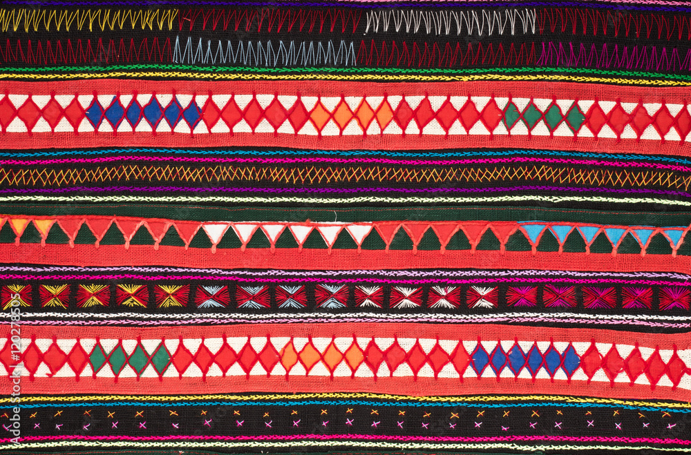 tradition handwork fabric of hill tribe at northern of Thailand