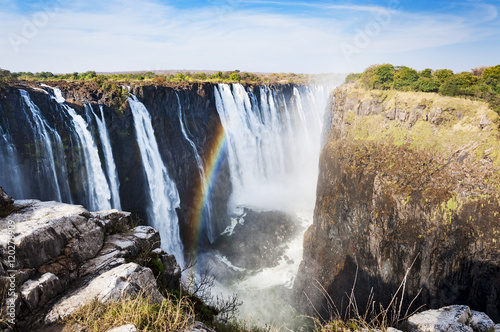 View of the Victoria Falls in Zimbabwe, Africa; Concept for travel in Africa