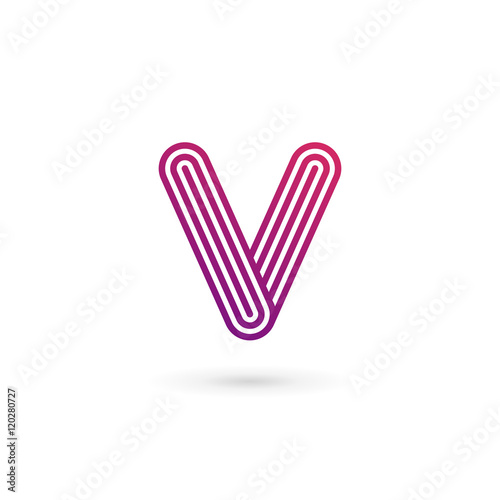 Letter V number 5 logo icon design template elements