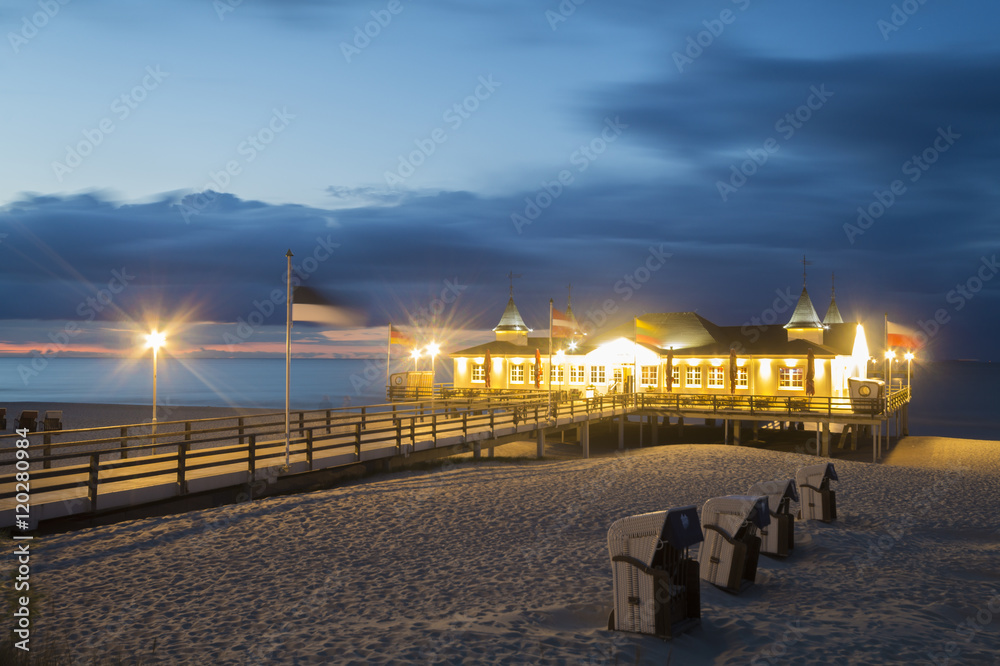wooden pier on the Baltic Sea
