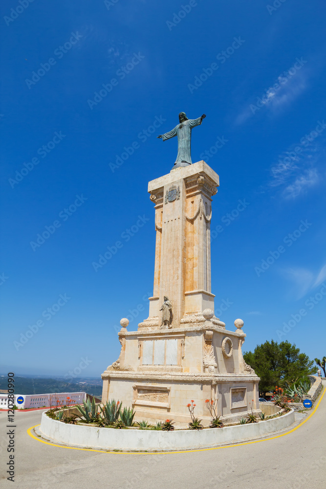 Statue of Jesus of the Sacred Heart at Menorca Island