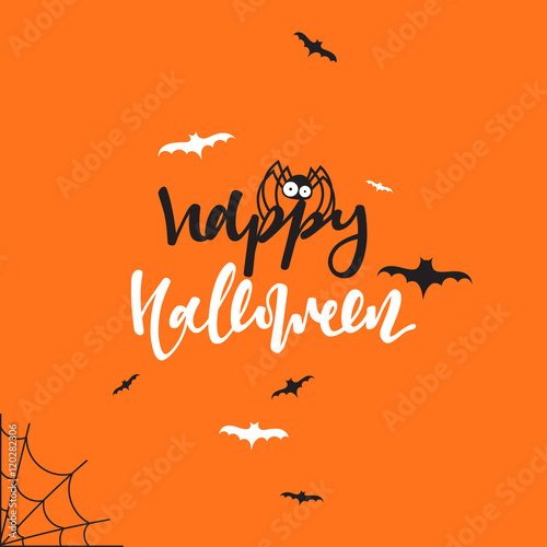 Happy Halloween inscription Hand Lettering for design holiday cards