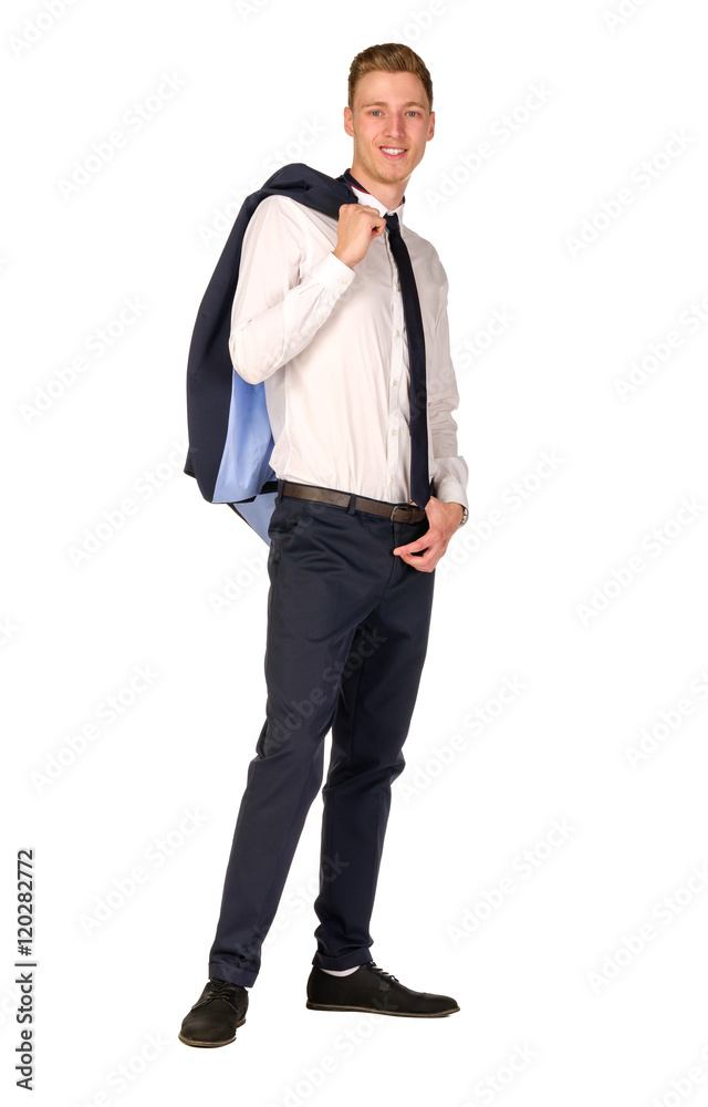 Young businessman full length portrait isolated Young businessman full length portrait isolated