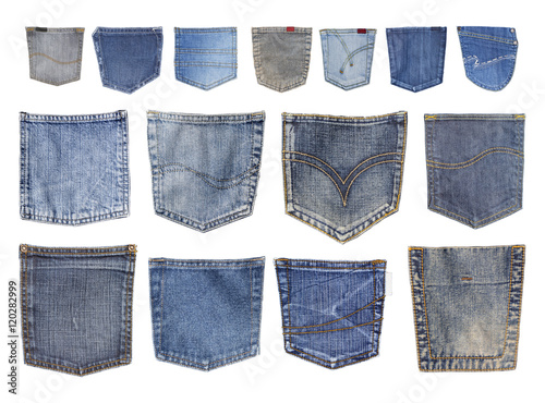 collection of different jeans pocket