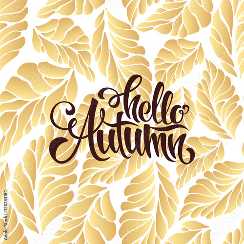 Autumn sale lettering poster, discount, card
