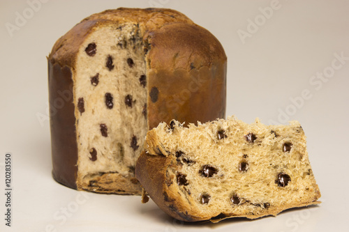 Sweet panettone, typical Italian dessert for Christmas and Easte