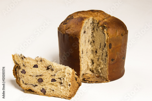 Sweet panettone, typical Italian dessert for Christmas and Easte