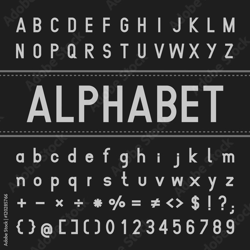 Create Alphabet Vector Font Design white font on a black background