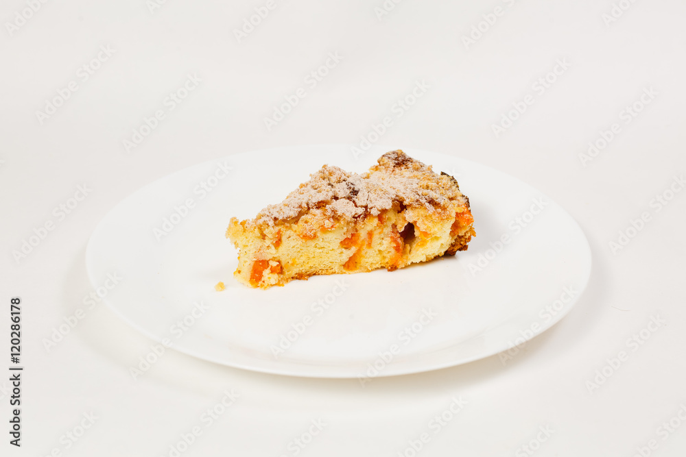 pumpkin pie on a white background