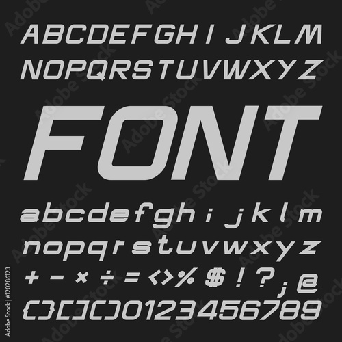 Create Alphabet Vector Font Design white font on a black background