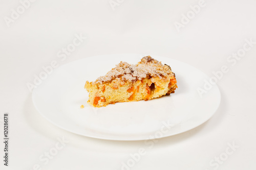 pumpkin pie on a white background
