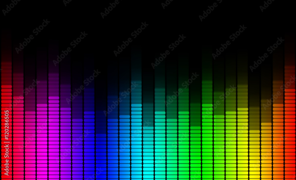 Colorful bars symbol of sound equalizer - obrazy, fototapety, plakaty 