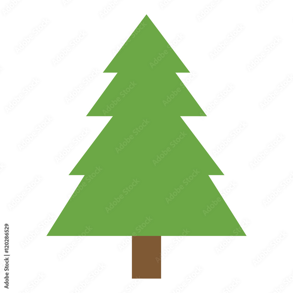 Einfacher Tannenbaum grün mit braunem Stamm Einfacher Tannenbaum grün mit braunem Stamm