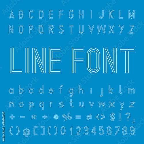 Create Alphabet Vector Font Design White font on a blue background