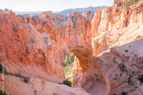 Natural Bridge morning colors  Bryce Canyon National Park  Utah  USA.