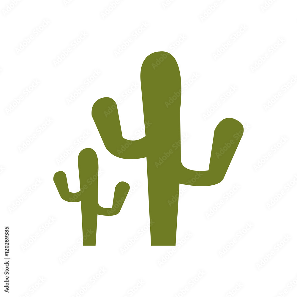 big and little green cactus desert plant. west symbol. vector illustration big and little green cactus desert plant. west symbol. vector illustration