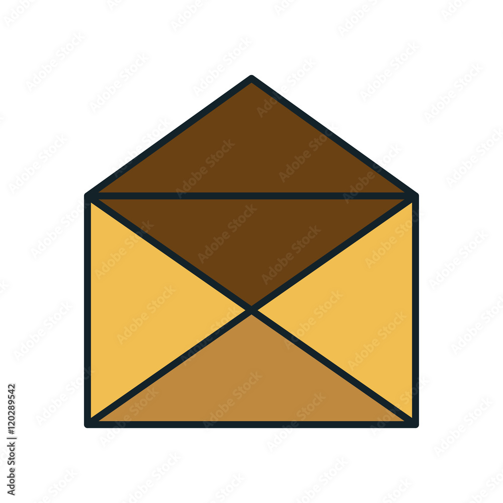 open envelope mail letter message postcard. vector illustration