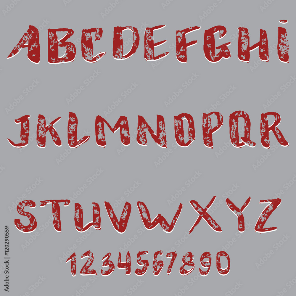 Set handwriting author of the English font Set handwriting author of the English font