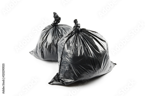 Two black garbage bags