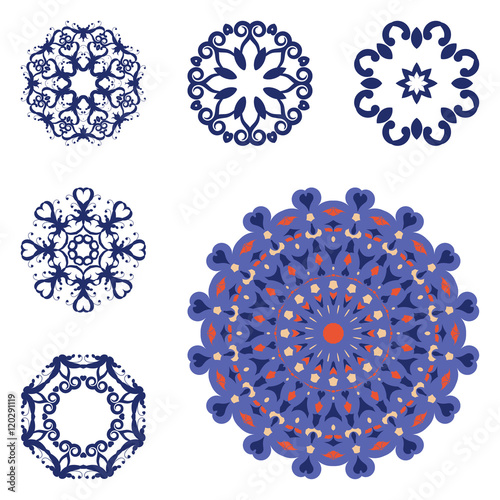 Set of six mandalas