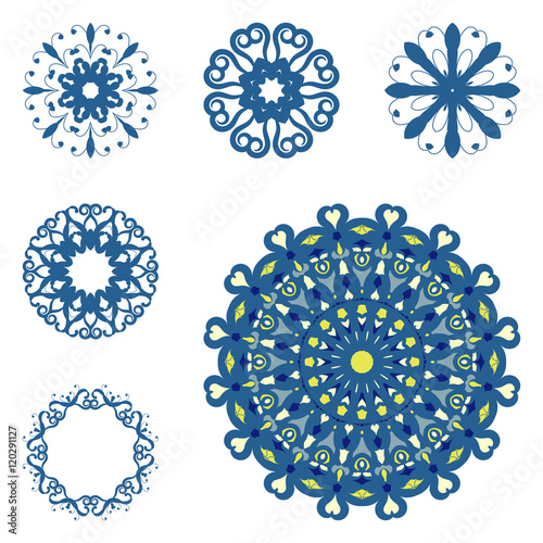 Set of six mandalas