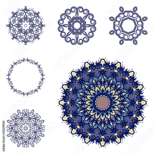 Set of six mandalas