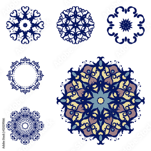 Set of six mandalas