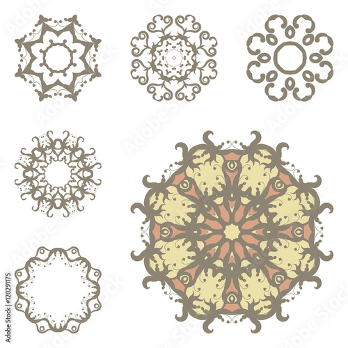 Set of six mandalas