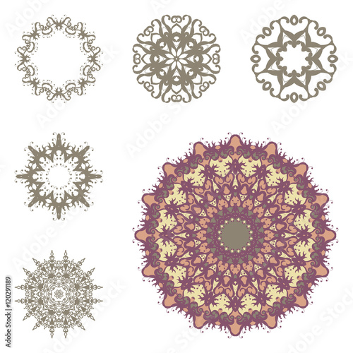 Set of six mandalas