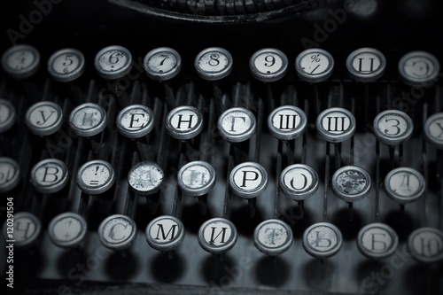 Keyboard of retro typewriter