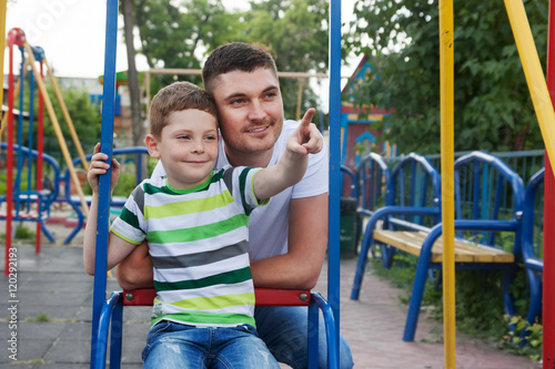 father and son,playground