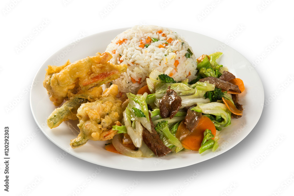 Thai food Pad thai , Stir fry noodles with shrimp, meat and vegetable Thai food Pad thai , Stir fry noodles with shrimp, meat and vegetable