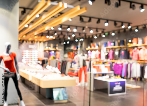 фотографія Blurred showcases fashion boutique with sportswear