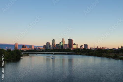 Minneapolis Sunset over the Mississippi River © sjphotovideo21
