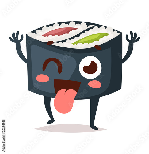 Sushi character vector isolated