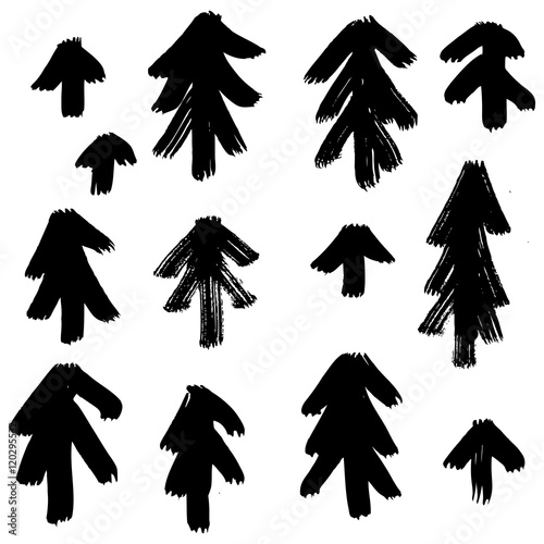 Vector hand-painted ink illustration with brush strokes.