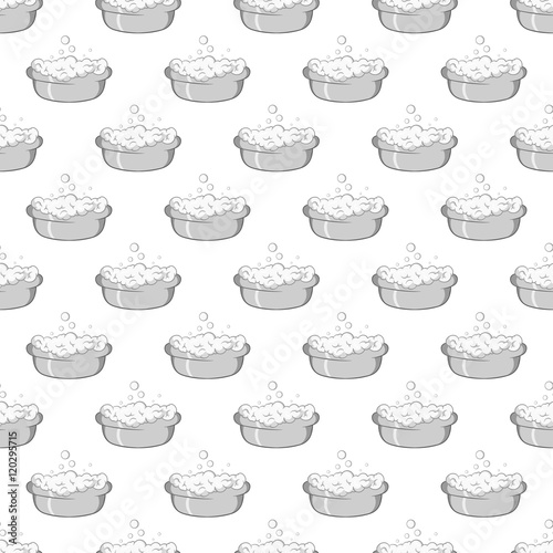 Bath for baby seamless pattern on white background. Child care design vector illustration