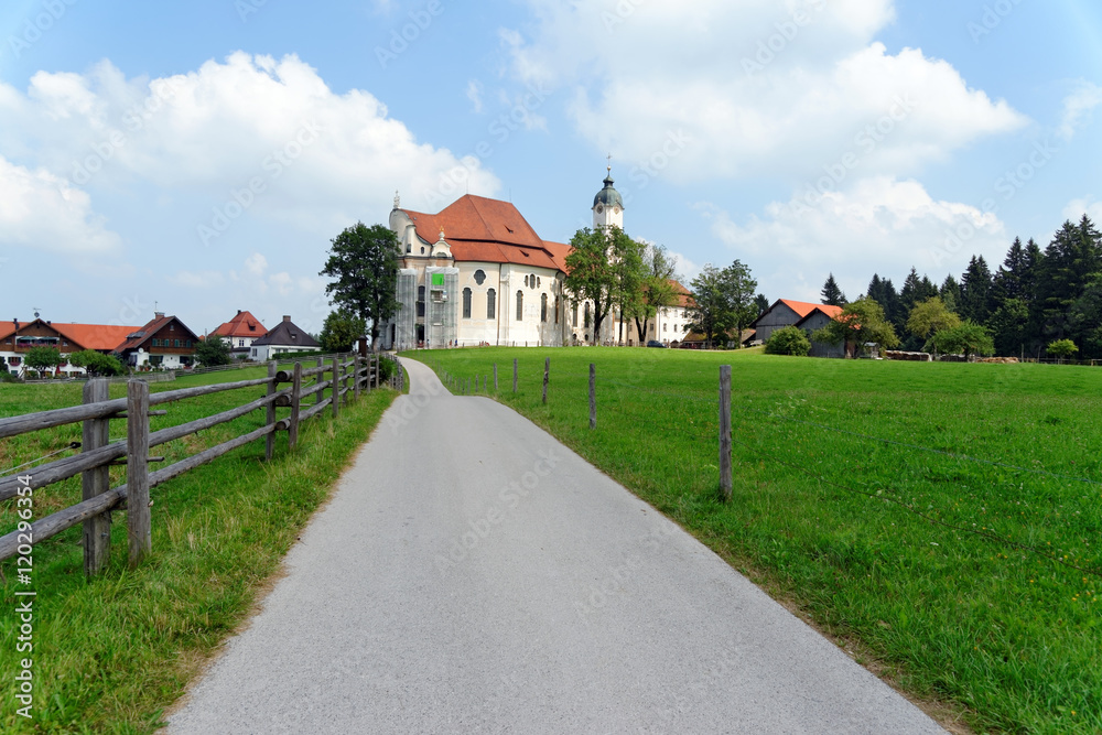 Wieskirche - the famous pilgrimage Church of the Scourged Saviour near Steingaden in Bavaria,Germany - an UNESCO world heritage site.