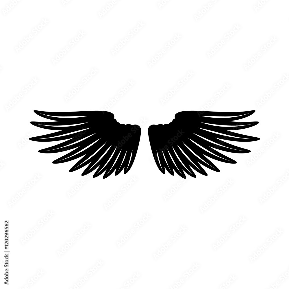 Pair of wings icon in simple style on a white background vector illustration Pair of wings icon in simple style on a white background vector illustration