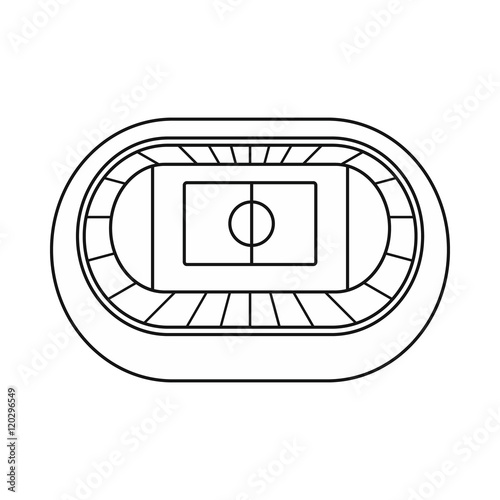 Stadium top view icon in outline style on a white background vector illustration