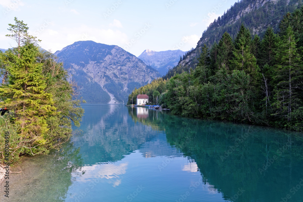 Plansee lake in the Alps mountain, Austria. Plansee lake in the Alps mountain, Austria.