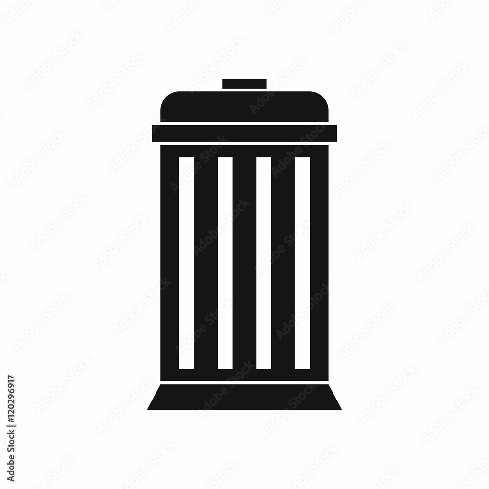Trash can in simple style isolated on white background vector illustration Trash can in simple style isolated on white background vector illustration
